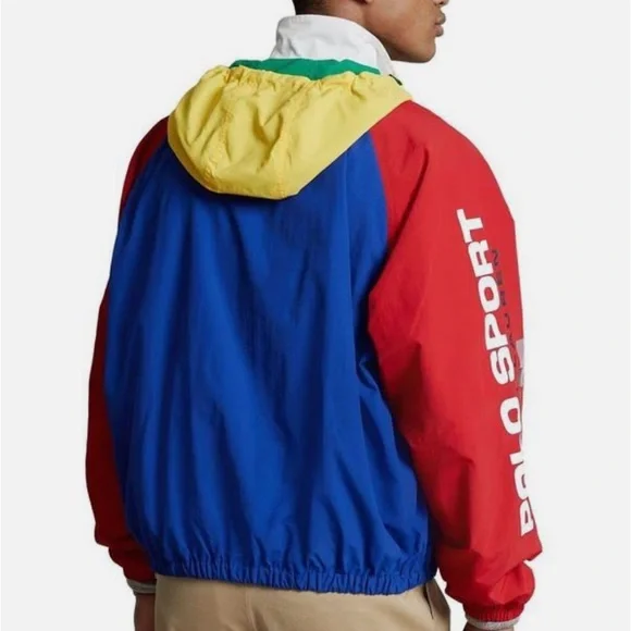 NWT POLO SPORT Ralph Lauren Colorblock Hooded Windbreaker Jacket size L - Picture 6 of 16